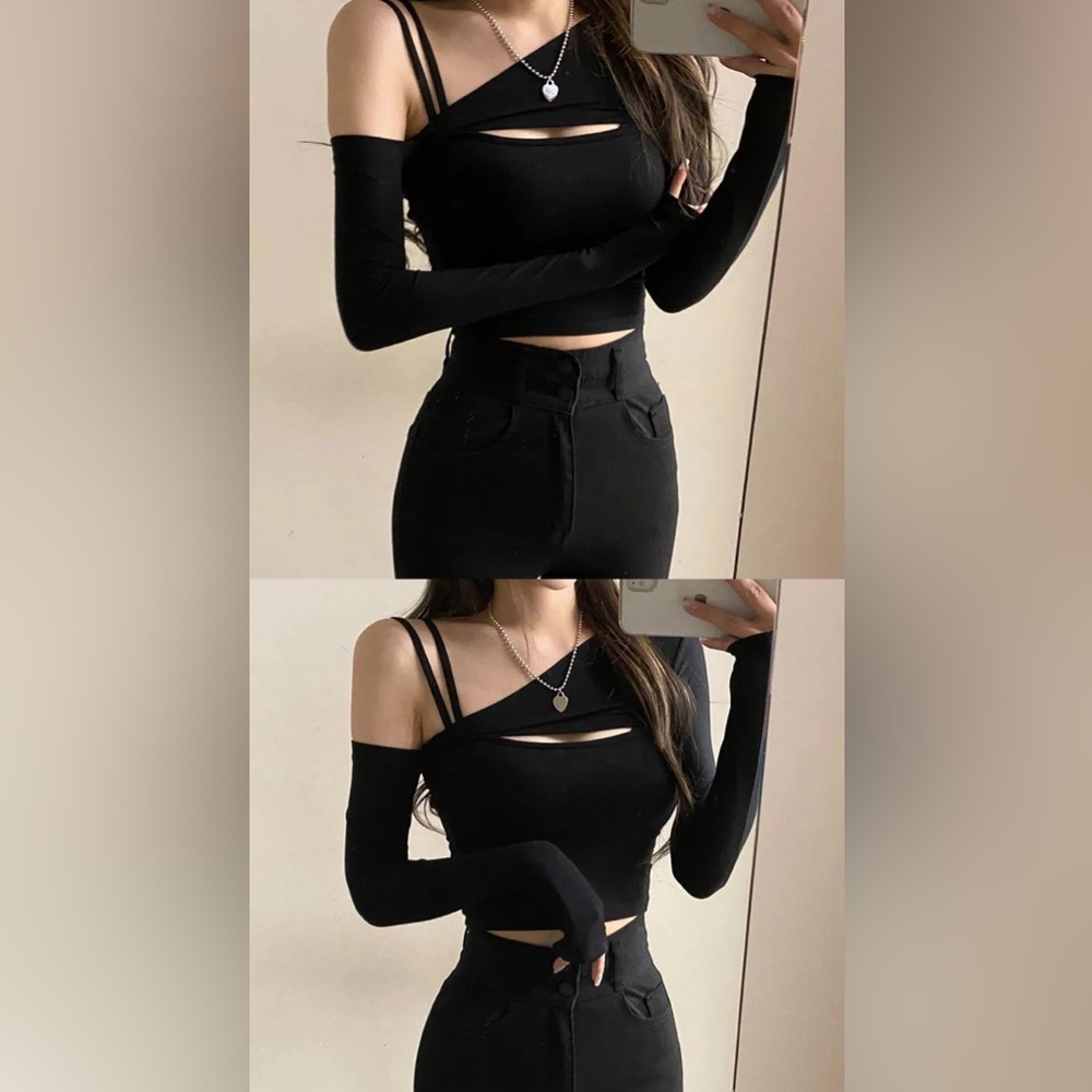 Black Cut-Out Top
